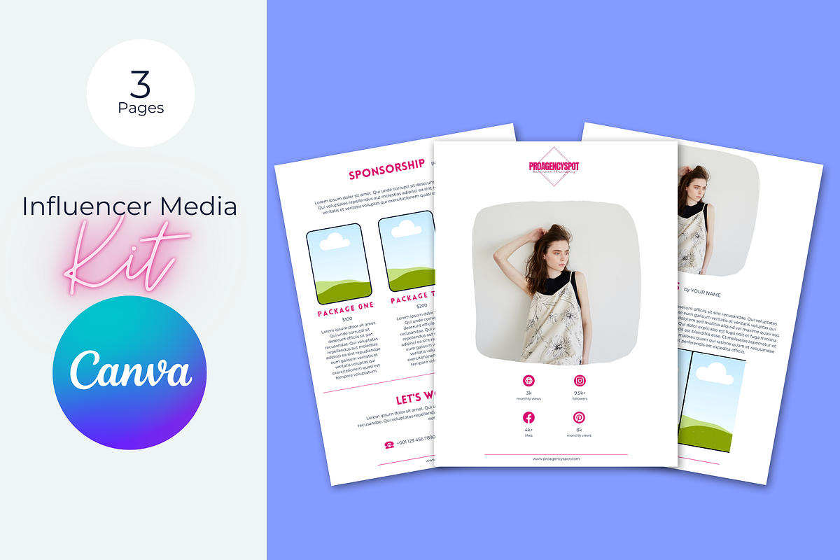 Influencer Media Kit Template Canva, a Templates & Theme by Iampaulrose (Photo 1 of 3)