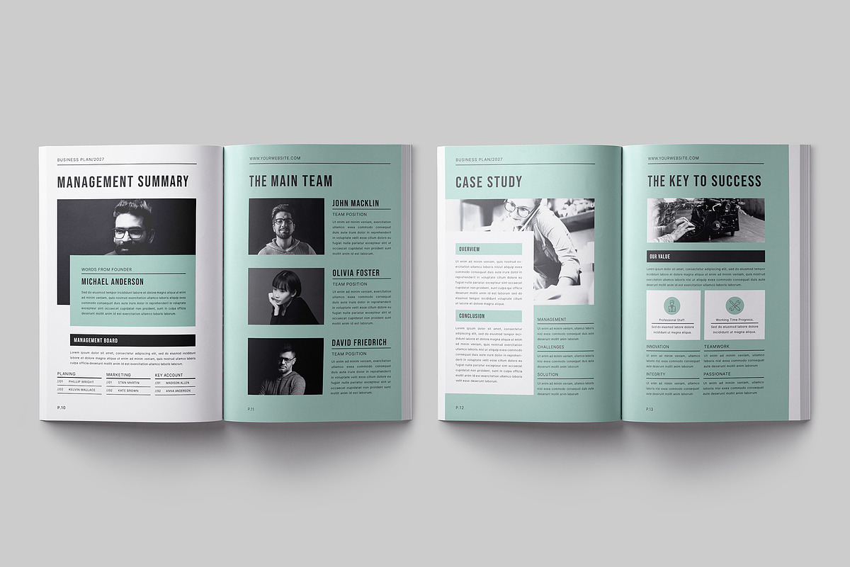 Clean Business Plan Layout, a Brochure Template by Designsoul14 (Photo 7 of 9)