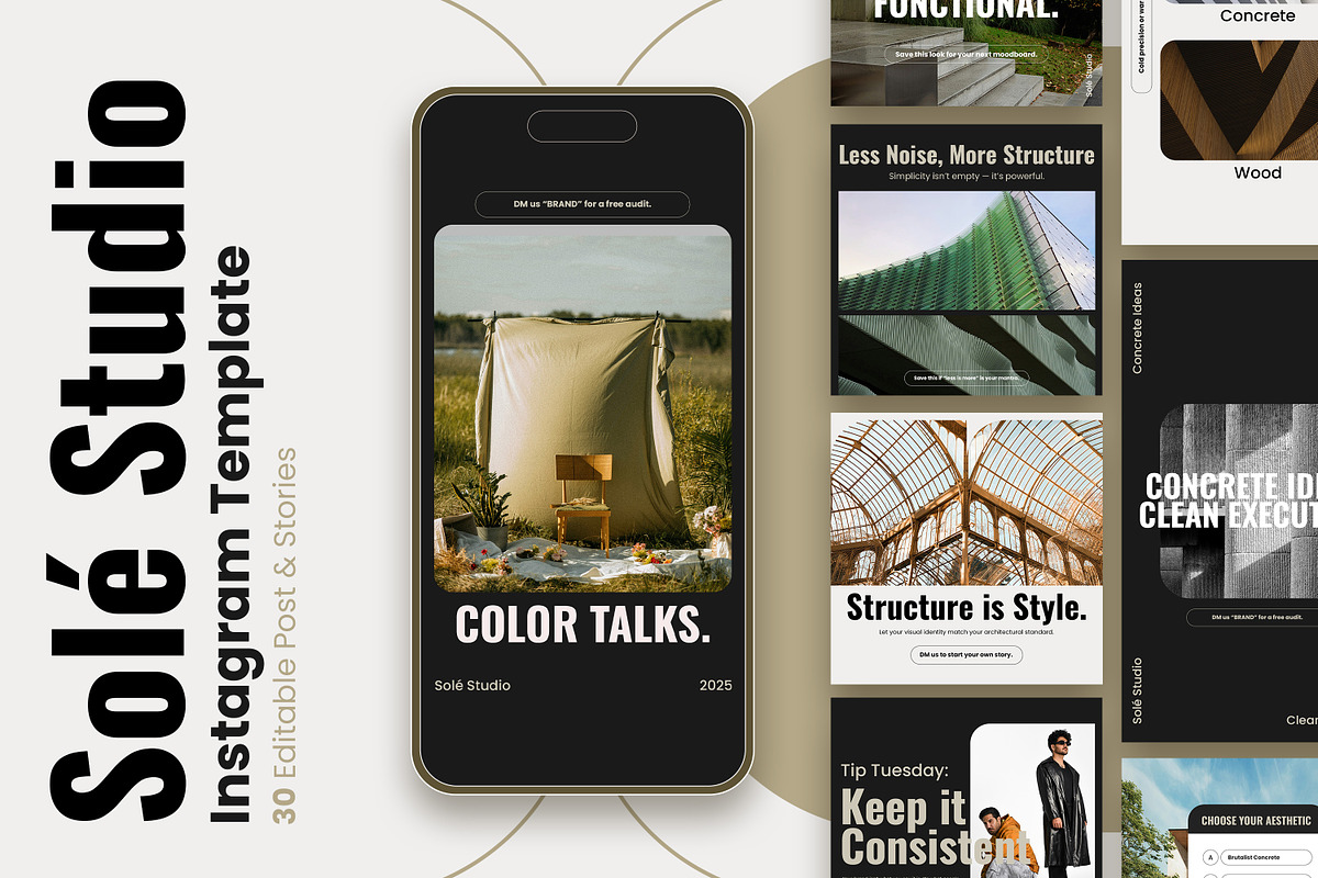 Solé Studio Instagram Template, a Social Media Template by Nenjo Studio (Photo 1 of 5)