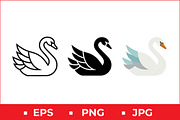Elegant Swan Vector Design, a Solid Icon by Artonix (Thumbnail 1 of 2)