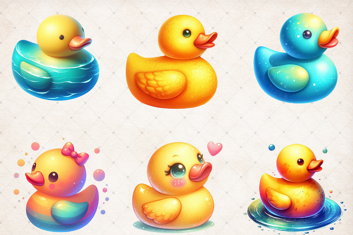Rubber Duck Clipart Bundle_Png, an Illustration by SinaCreation