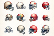 Football Helmet Clipart Bundle, an Illustration by CrexoraLab (Thumbnail 4 of 5)