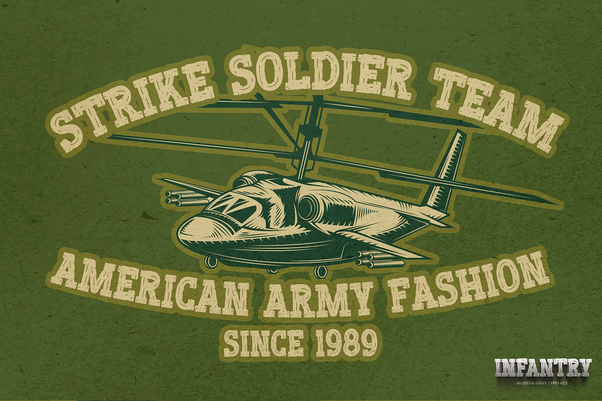 INFANTRY - Modern Army Typeface, a Serif Font by Gassstype (Photo 2 of 8)