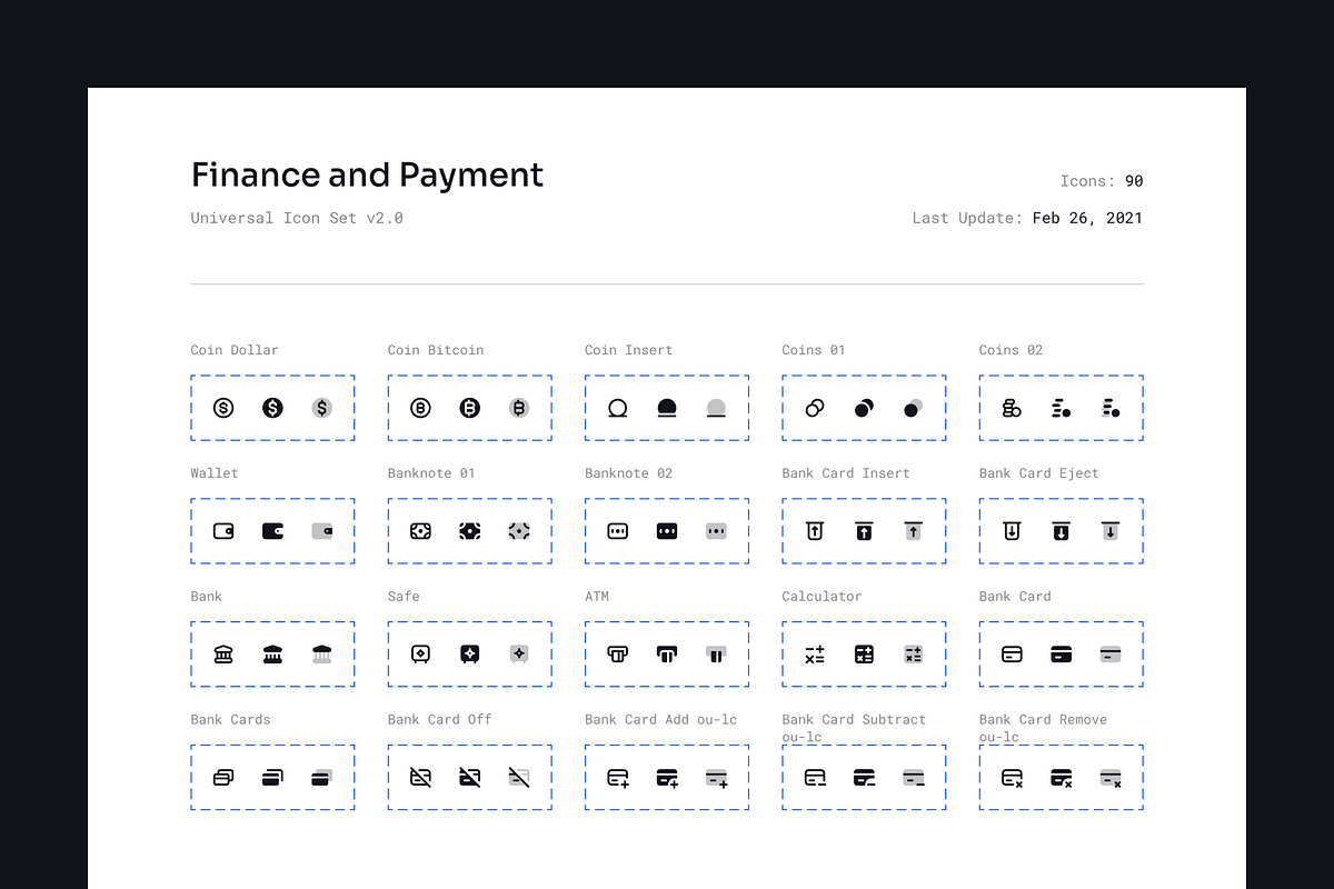 Finance and Payment Icon Set, a Solid Icon by 123done (Photo 2 of 3)