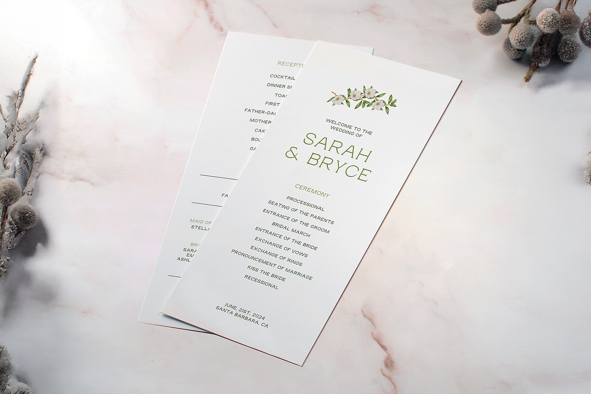 Green Floral Event Program Template, a Stationery Template by Paraná Studio (Photo 3 of 5)