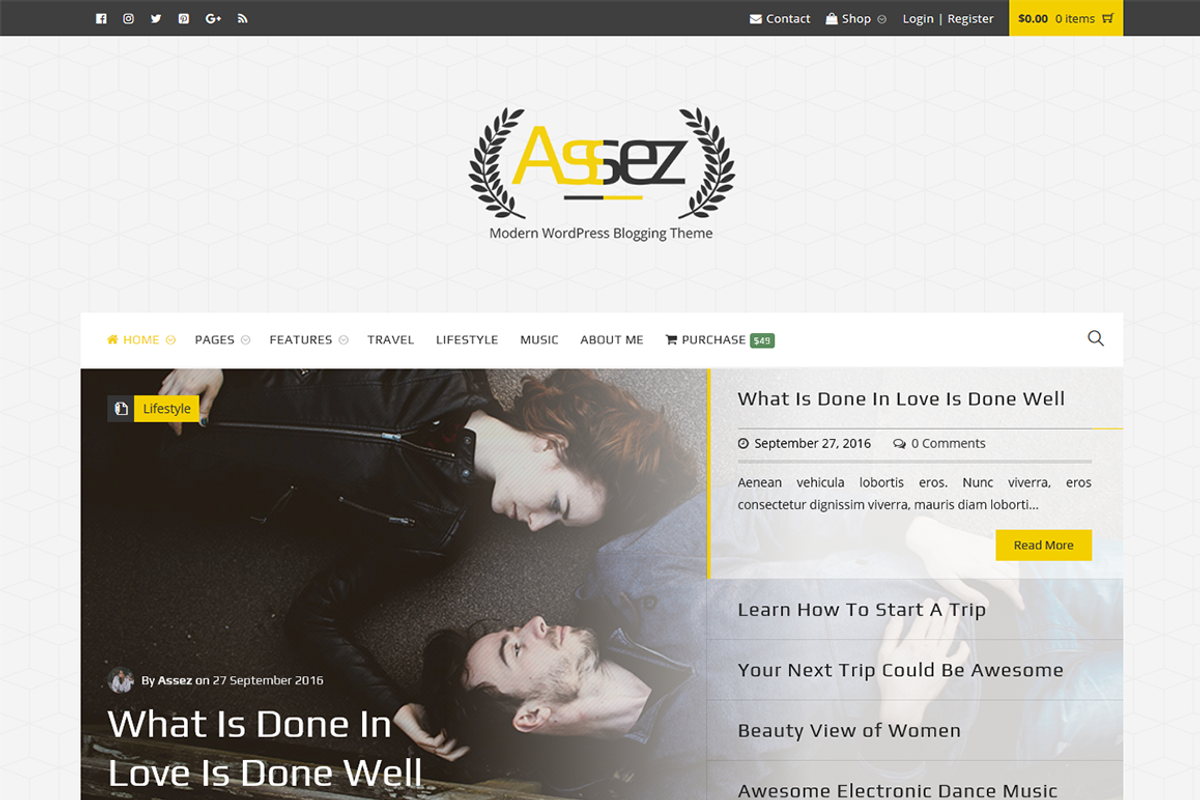 Assez | Modern Blogging Theme, a WordPress Template by PalThemes (Photo 3 of 7)