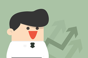 businessman arrow growing chart