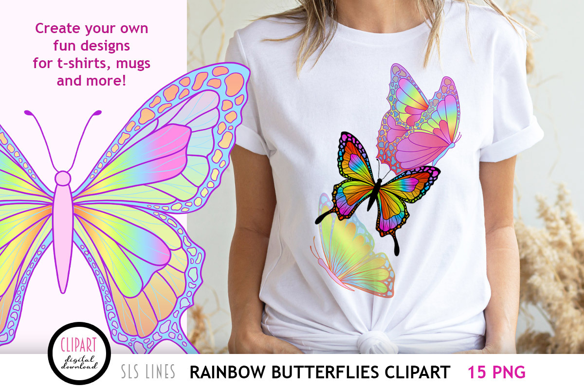 Colorful Butterfly Clipart Bundle, an Animal Illustration by SLS Lines (Photo 5 of 11)
