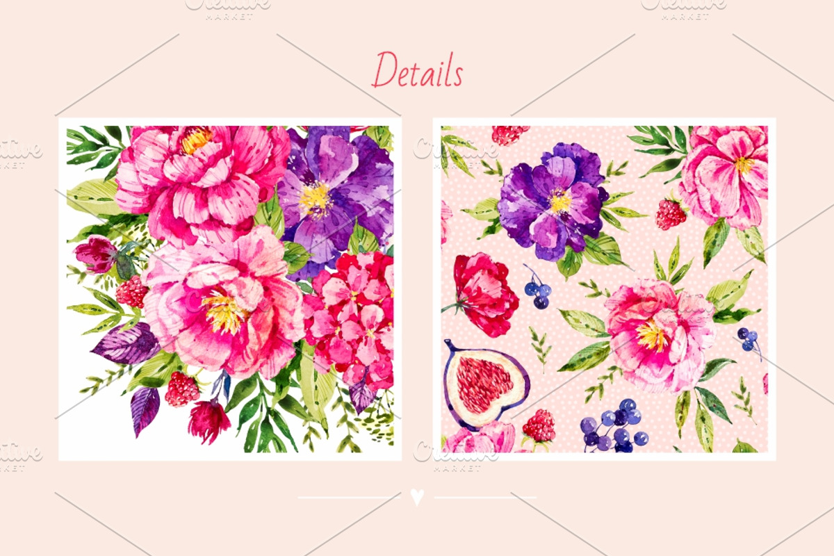 Pink Flora. Watercolor, a Decorative Illustration by Ekaterina Mikheeva (Photo 7 of 8)