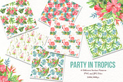 Watercolor Tropical Party, an Animal Illustration by TanataDesign (Thumbnail 9 of 13)