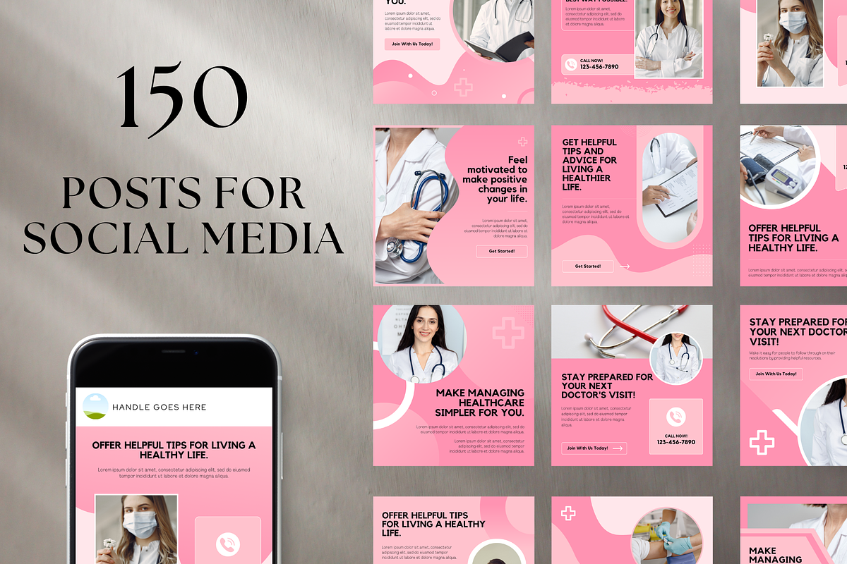 HEALTHCARE SOCIAL MEDIA TEMPLATE, a Social Media Template by Local Marketing Templates (Photo 1 of 10)