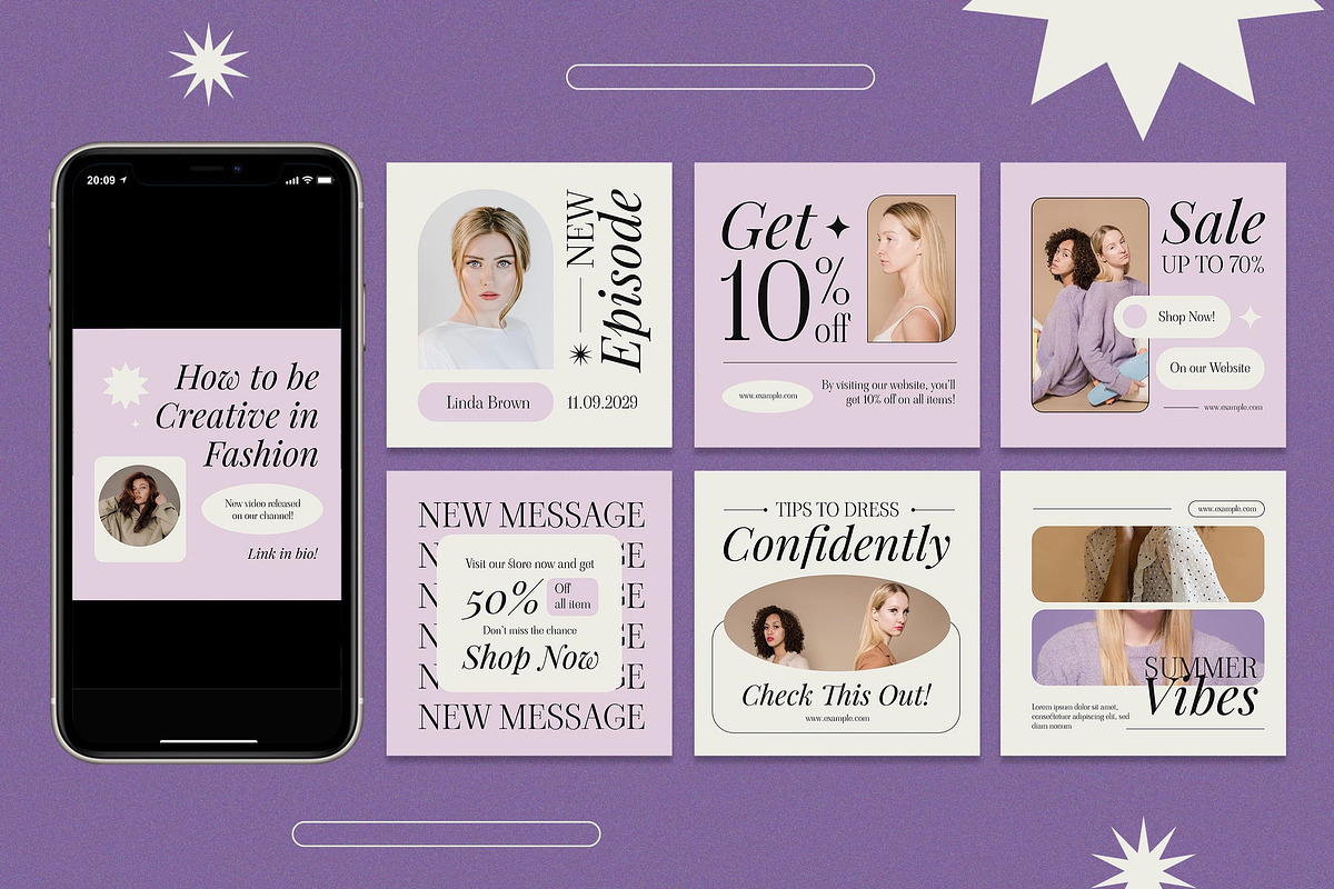 Elegant Fashion Instagram Set, a Social Media Template by Aiyari Graphic (Photo 3 of 5)