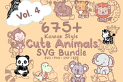 675+ Kawaii Animals SVG Illustration, an Animal Illustration by HalieKStudio (Thumbnail 1 of 9)