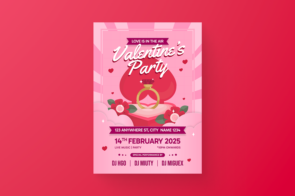 Valentine's Day Flyer, a Flyer Template by MMPixelCraft (Photo 2 of 6)