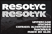 ResotYc & ResotYk, a Sans Serif Font by glukfonts (Thumbnail 1 of 9)