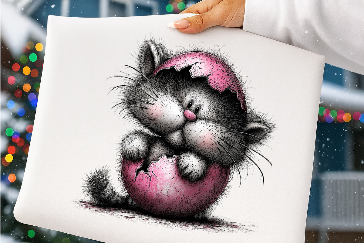 Whimsical easter cat clipart, an Illustration by SinaCreation (Photo 9 of 11)