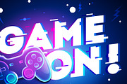 Game On Joypad In Neon Glitch Style, a Technology Illustration by Black White Mouse Design (Thumbnail 3 of 3)