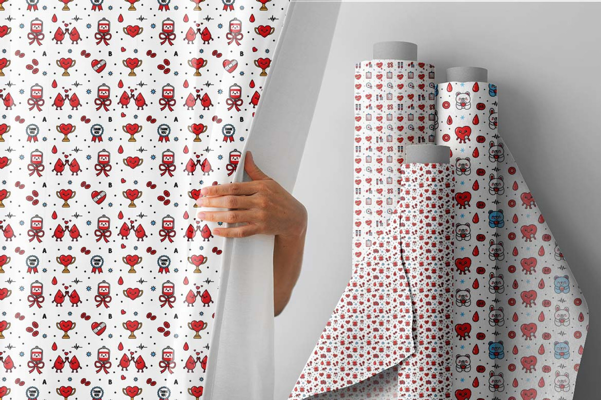 Kawaii Blood Donation Patterns SVG, a Pattern Graphic by one-touch (Photo 5 of 19)
