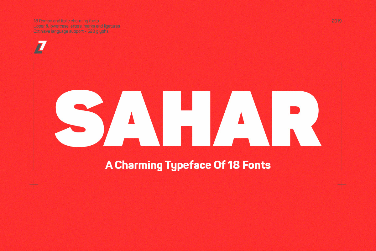 Sahar, A Charming Typeface Of 18 Fonts