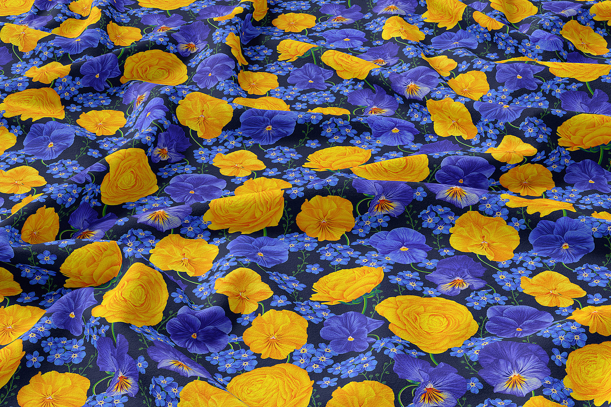 Pattern Pansies and Buttercups, a Pattern Graphic by MarynaPetrovska (Photo 3 of 10)