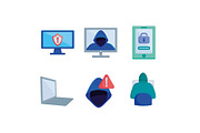Digital Protection Illustration Set, an Object Illustration by studiogstock (Thumbnail 3 of 4)