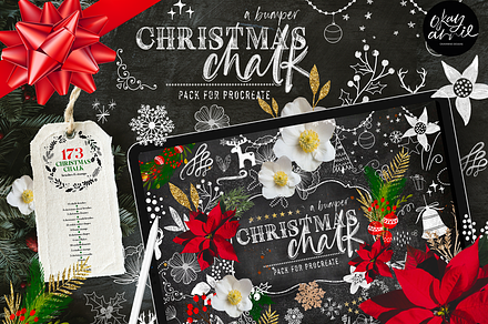 Christmas Chalk Procreate Brushes