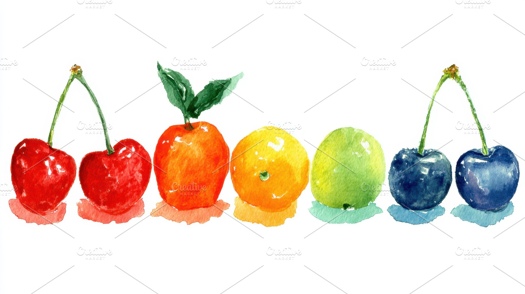 Fruit in a line showing variety, a Photo by Beautiful things