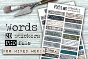 Words stickers. Wood set, a Decorative Illustration by A.Lila (Thumbnail 1 of 2)