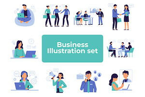Business in Action Illustration Set, a Work Illustration by Bekeen.co