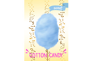 Cotton candy. Colorful sugar floss, a Food Illustration by YummyBuum