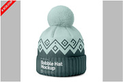Bobble Hat Mockup, a Hat Mockup by Bruno's Shop (Thumbnail 1 of 3)