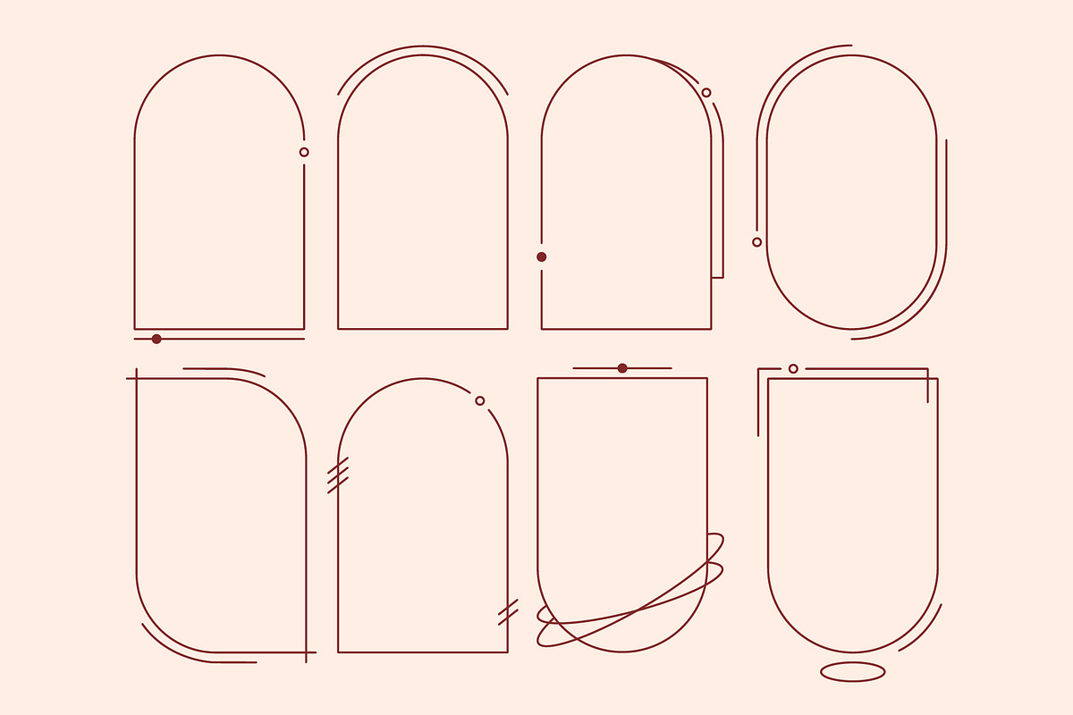 Retro geometric frames and shapes., a Decorative Illustration by AleksAbramova (Photo 2 of 9)