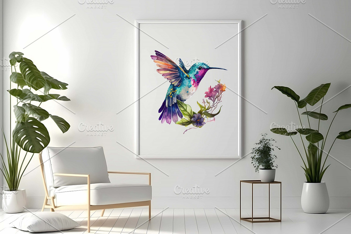 Watercolor Hummingbirds PNG Clipart, a Decorative Illustration by ARTify Illustrations (Photo 5 of 6)