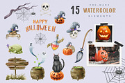 Halloween Watercolor Clipart, a Seasonal Illustration by AnitaPol (Thumbnail 5 of 20)