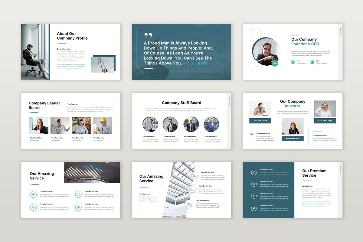 Insane Company Profile Powerpoint, a Presentation Template by BumbleGraph Studio (Photo 4 of 5)
