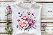 Pink & Purple Peony Flowers Clipart, an Illustration by CraftArtStudio (Thumbnail 3 of 6)