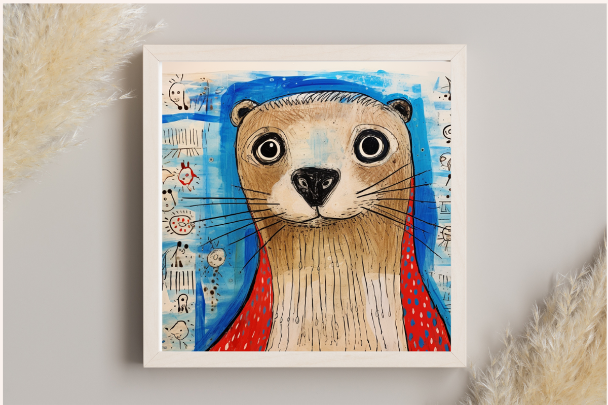 Mixed Media Abstract Winter Animals, an Animal Illustration by PrintHaven Designs (Photo 5 of 9)