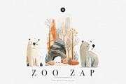 watercolor zoo animal clipart bundle, an Animal Illustration by Pink Studio Art (Thumbnail 5 of 9)