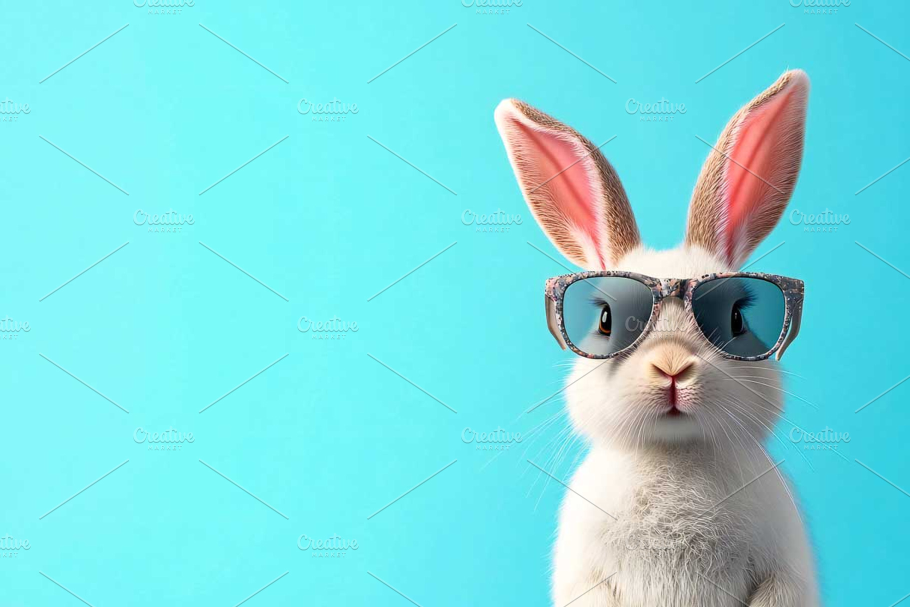 Cool Bunny with Glasses, a Holiday Photo by VetalStock
