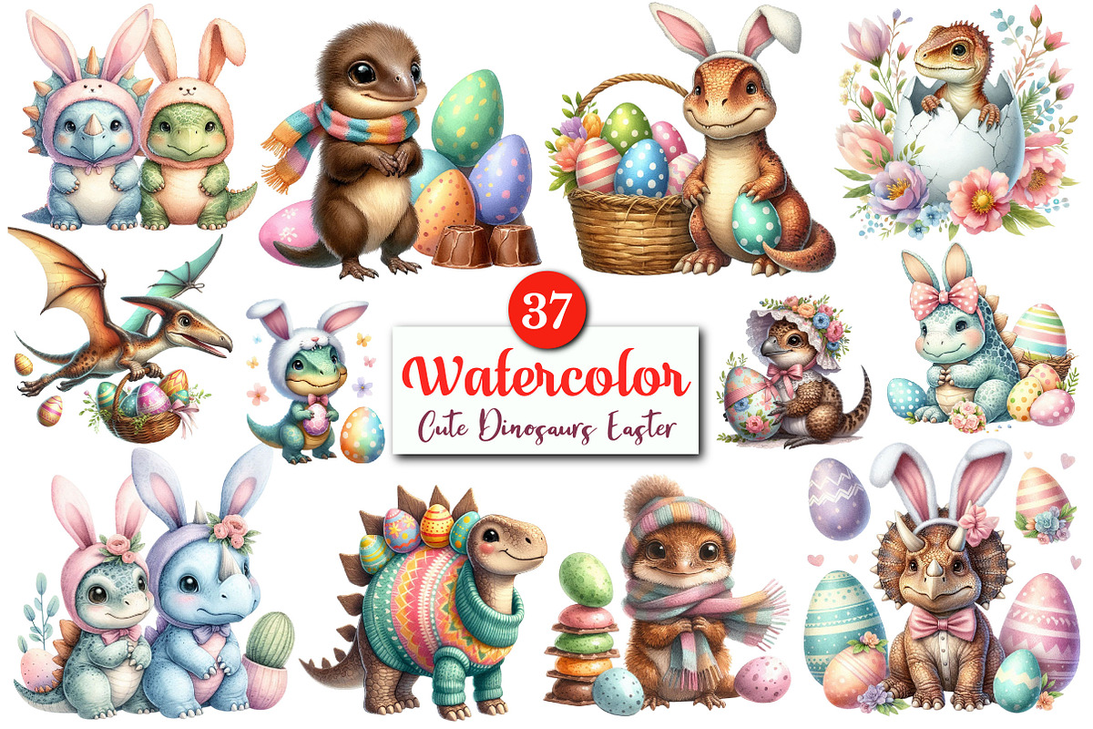 Cute Dinosaurs Easter Costumes PNG, a Graphic by CitraGraphics (Photo 1 of 4)