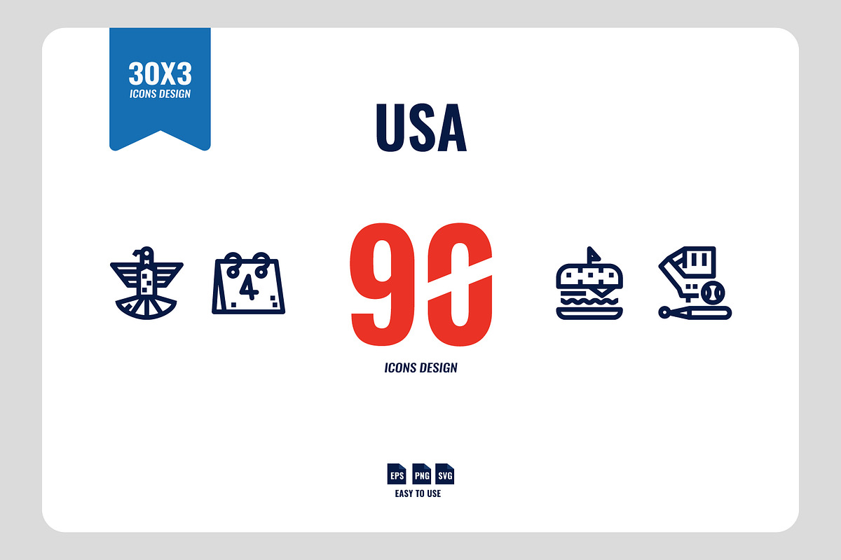 USA (United States) 90 Icons, an Icon by Foxyard studio (Photo 1 of 4)