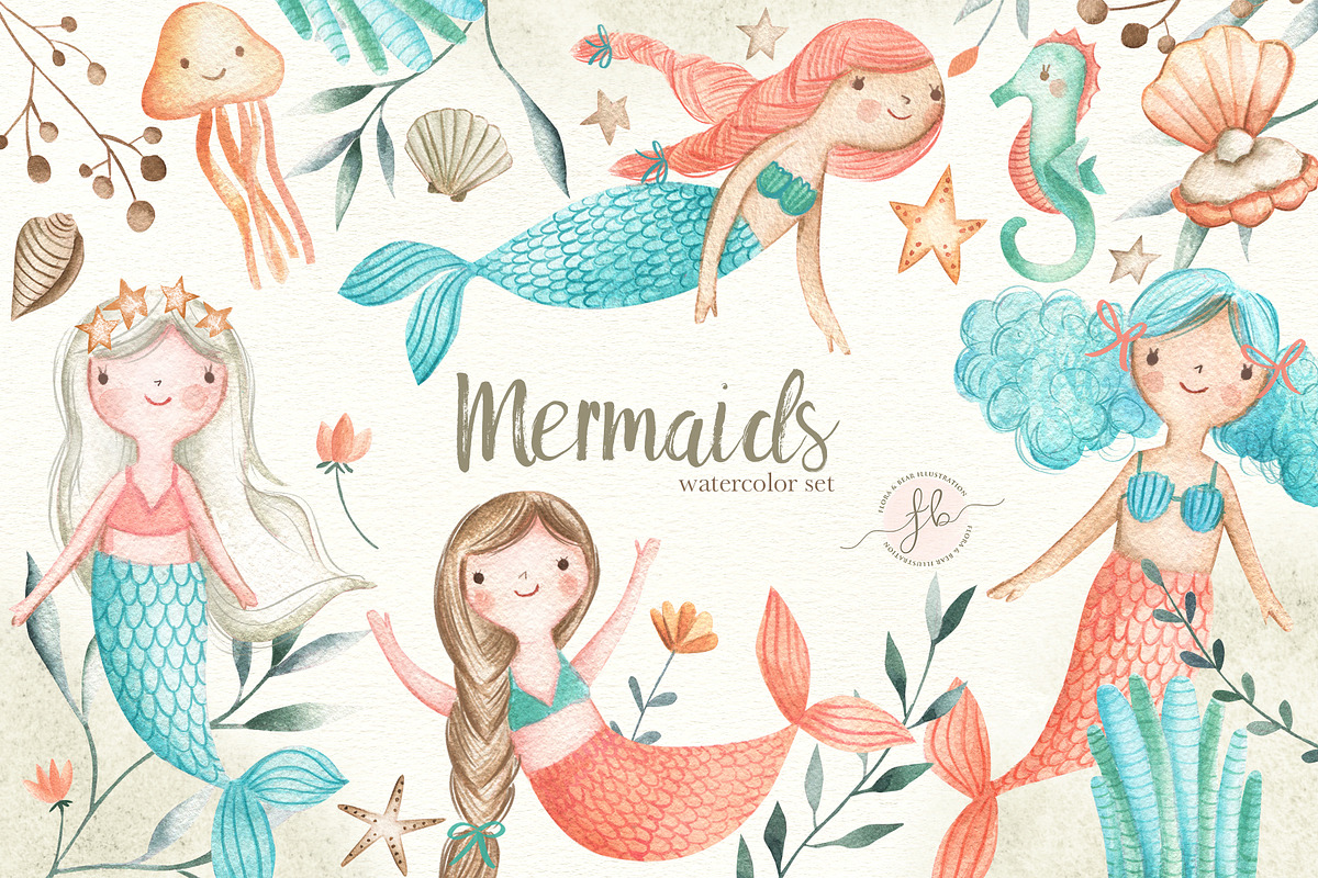 Mermaids, an Animal Illustration by Flora+Bear (Photo 1 of 4)