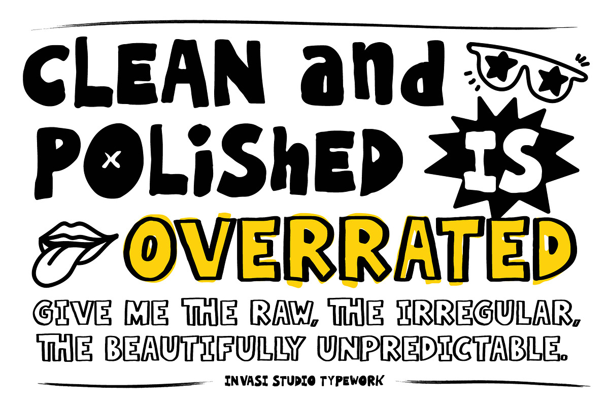Imaginice – Raw Playful Family Font, a Handwritten Font by Invasi Studio (Photo 2 of 13)
