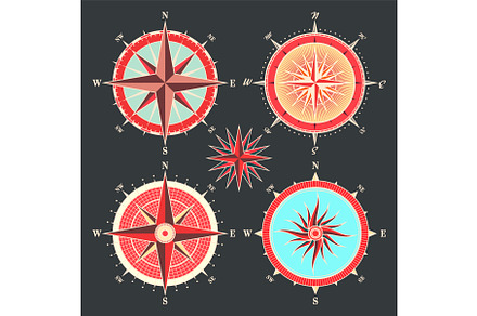 Vintage marine wind rose, nautical, an Object Illustration by 32pixels