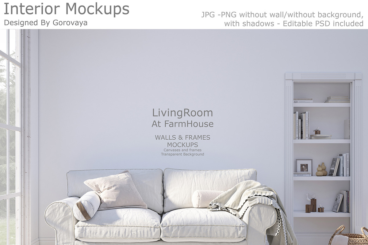 Interior Mockup, Living Room Mockup, a Household Mockup by Designed By Gorovaya (Photo 1 of 9)
