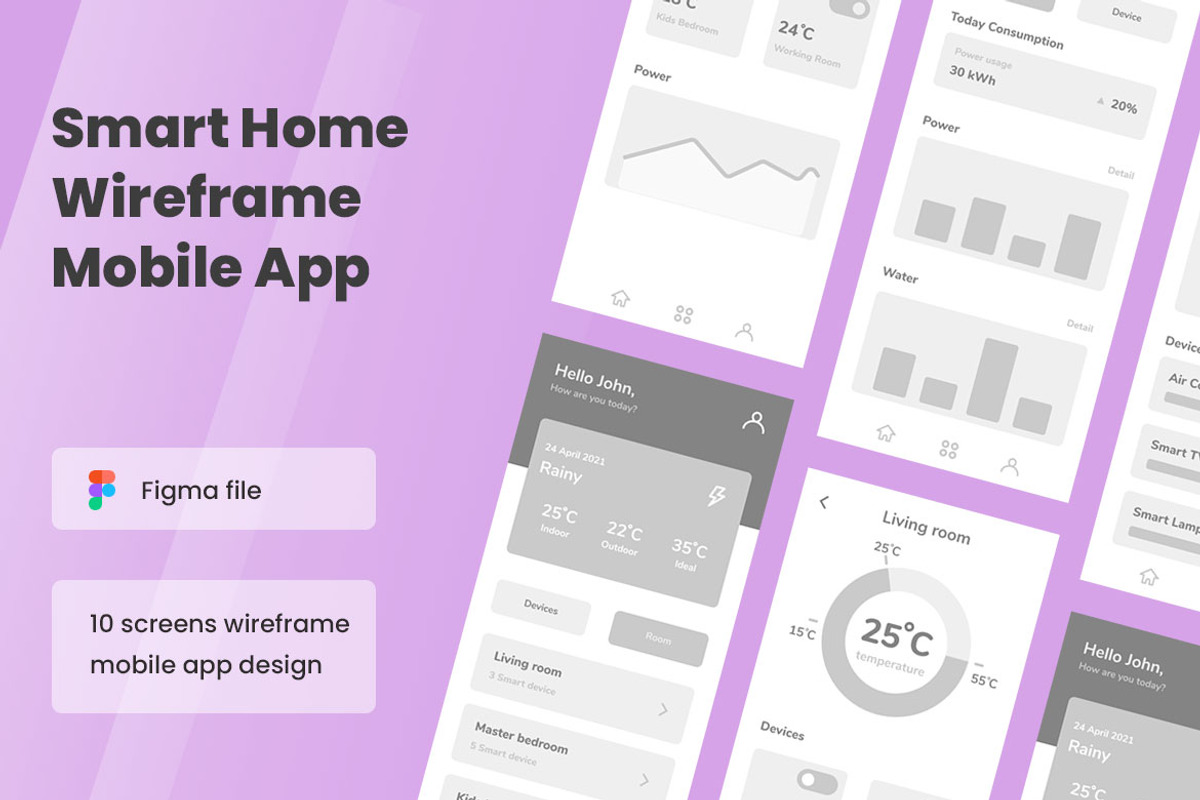 Smart Home Systems Wireframe Apps, a Websites & App Template by INSPR STD (Photo 1 of 6)
