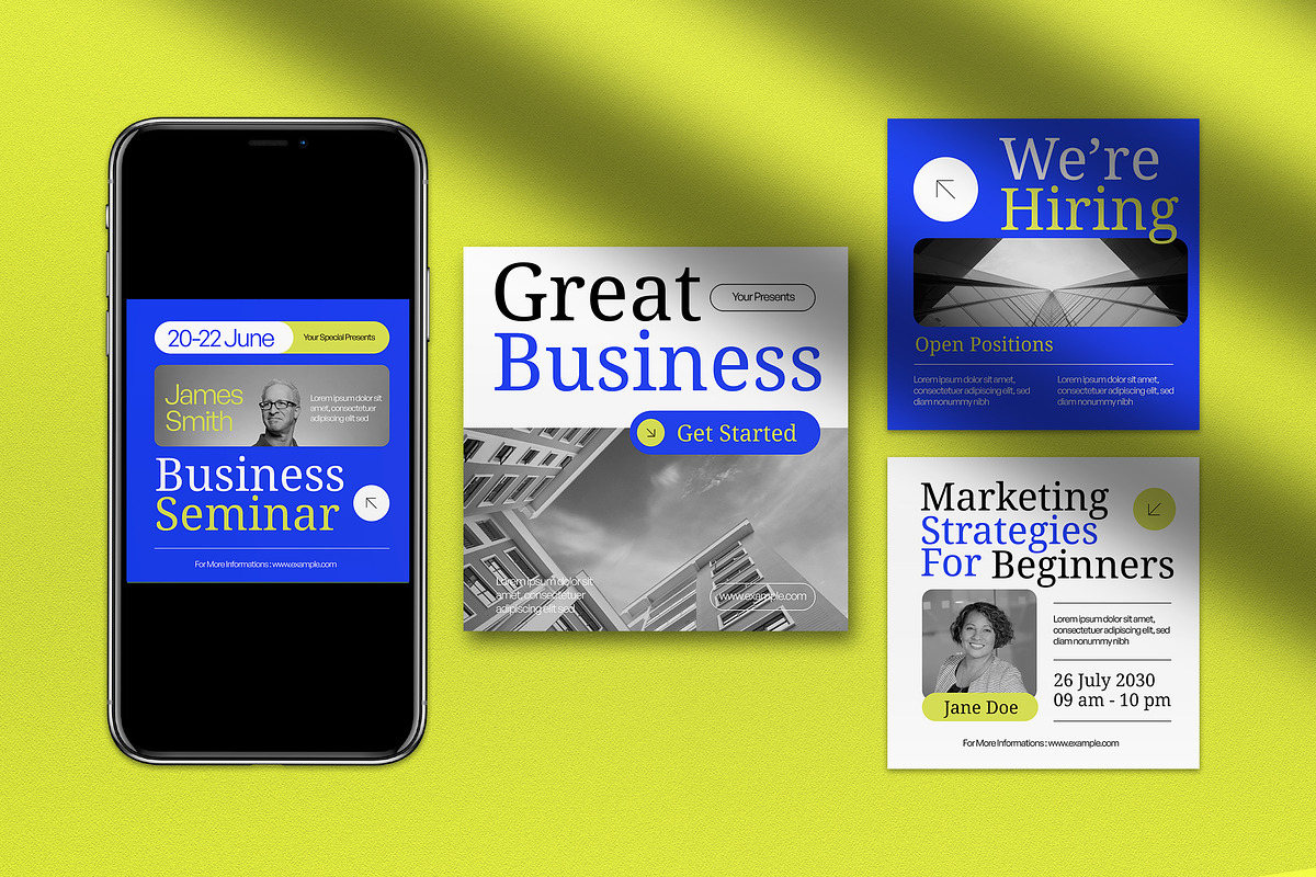 Blue Minimalism Business Instagram, a Social Media Template by graphicook (Photo 5 of 5)