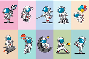 Cute Astronaut Vector Illustration