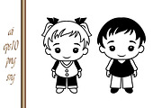 SET Girls and boy with Big Eyes, a Background Graphic by IrySha (Thumbnail 1 of 4)