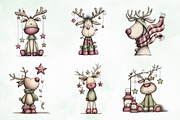 Whimsical Christmas Reindeer Clipart, an Illustration by Creative Art (Thumbnail 8 of 13)